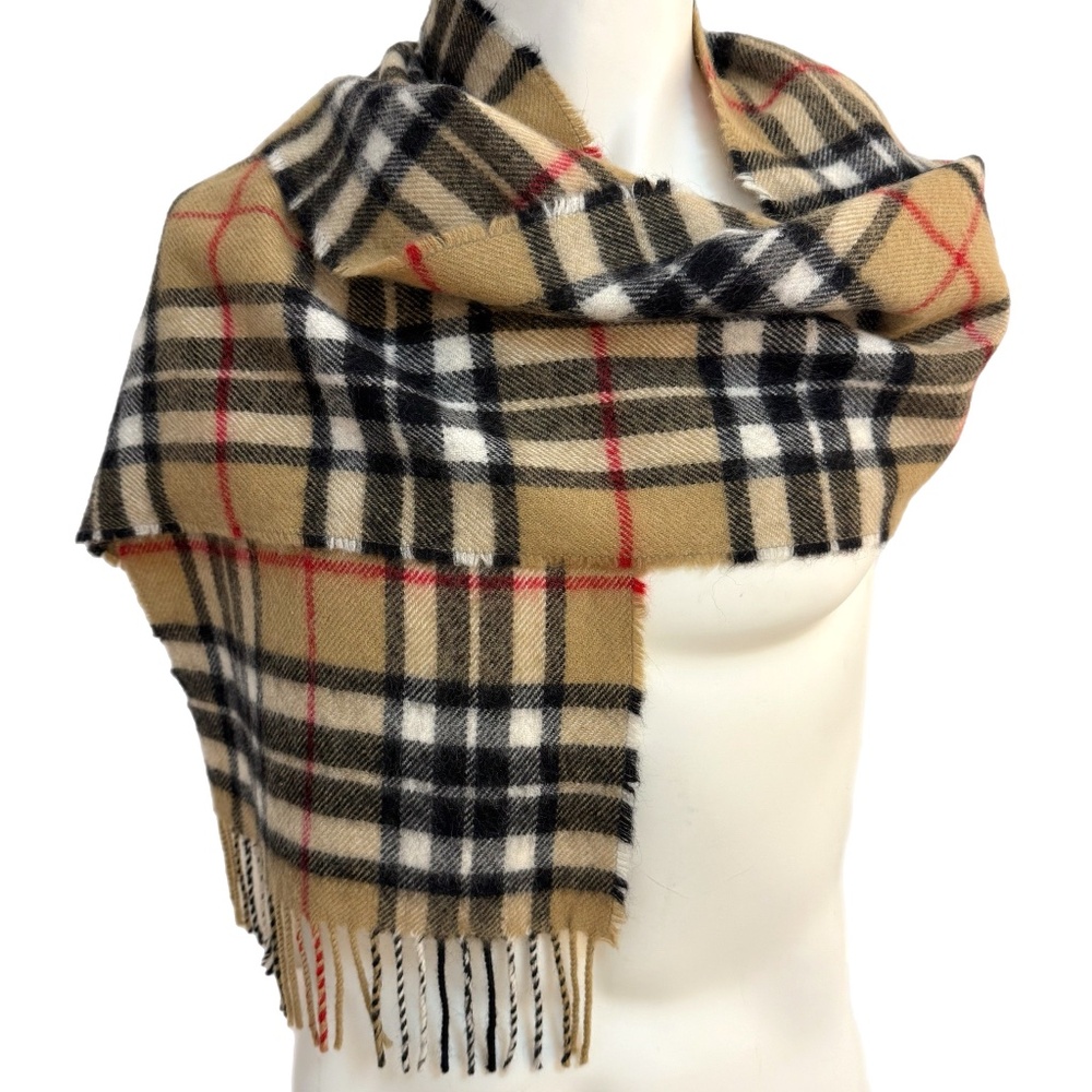 Scotland – Ingles Buchan Lambswool Tartan Scarf 🇬🇧 – Camel Black Red Check